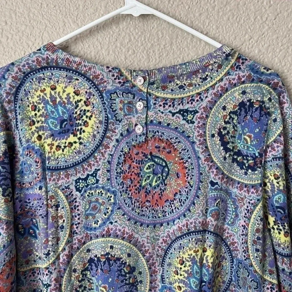 Talbots Womens Multicolor Pullover 3/4 Sleeve Sweater Size 2Xp Button Back - Picture 5 of 12